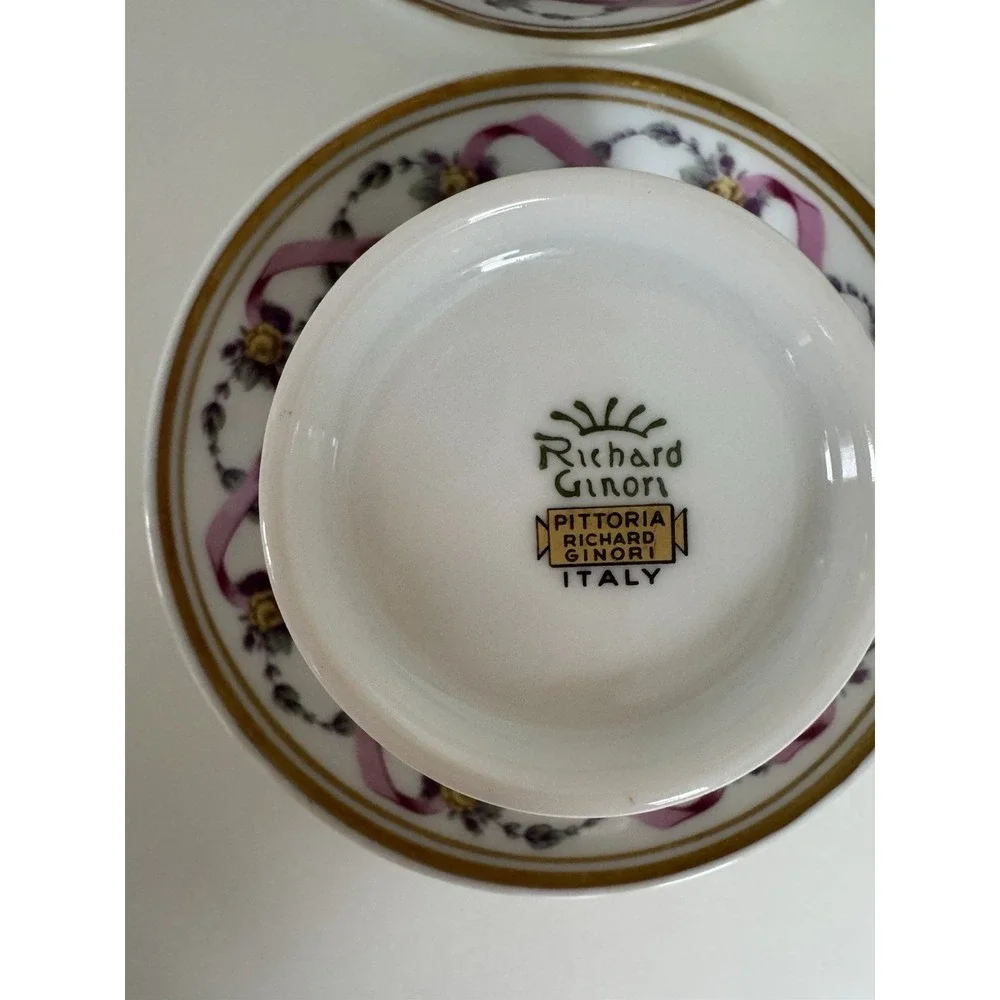 Richard Ginori - Impero Manifattura Di Doccia Italy Cup and Saucer Coffee 4x Set